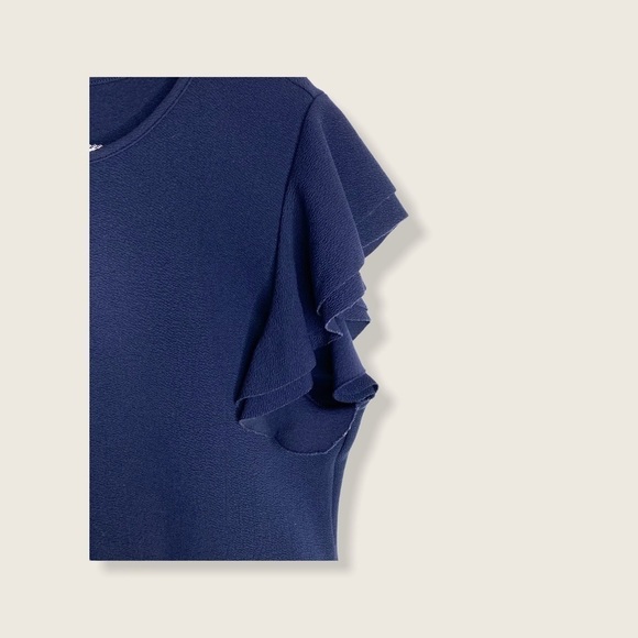 NEW! Shein Navy Flutter Sleeve Bodysuit - Picture 2 of 9